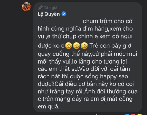 Vụ Lệ Quyên chửi antifan làm ảnh hưởng đến hình ảnh của người nghệ sĩ