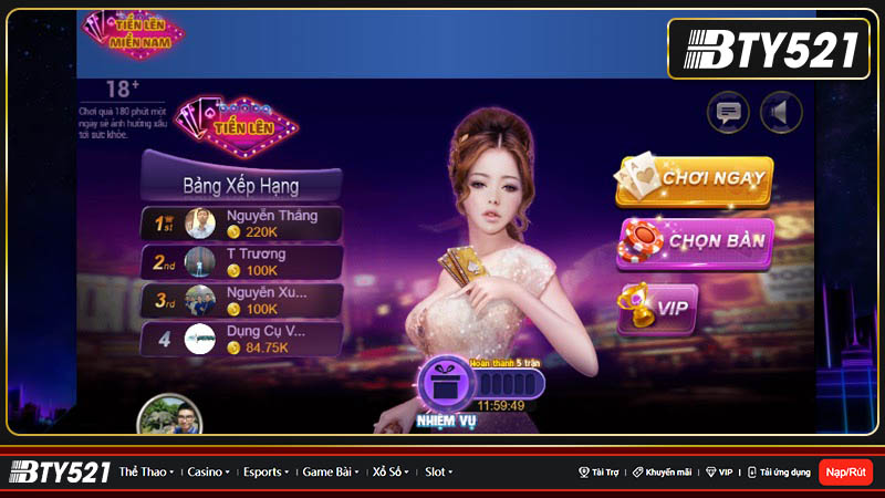 Game tiến lên siêu hấp dẫn trên cổng game ZingPlay