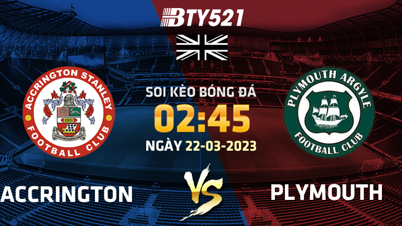 Nhận định soi kèo Accrington vs Plymouth ngày 22/03 Hạng Hai Anh 2022/23